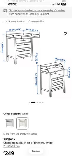 SUNDVIK Ikea changing table