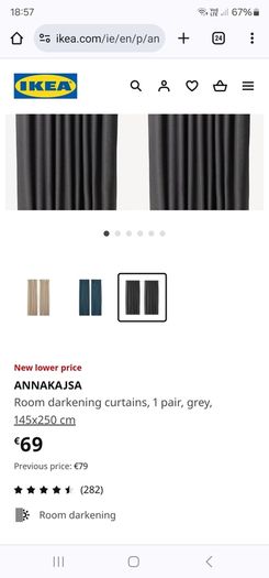 Room darkening curtains