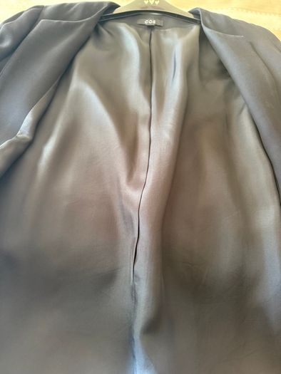 Cos black, collarless open-front longline  jacket / blazer