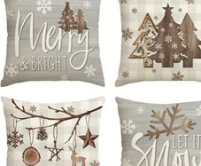4 pcs festive Christmas throw pilow covers 45x45cm