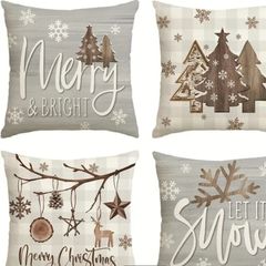 4 pcs festive Christmas throw pilow covers 45x45cm