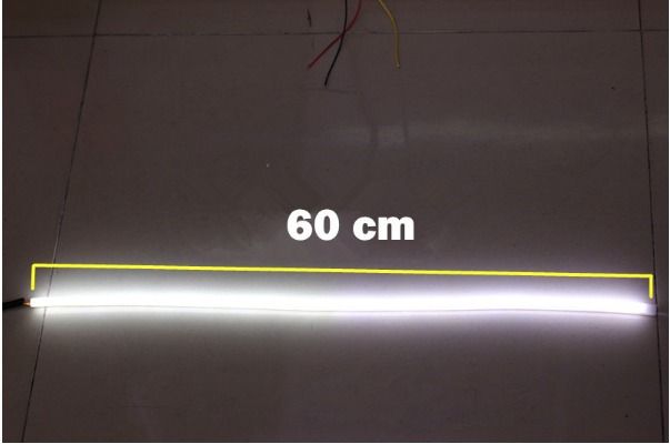 2pcs 60CM Car LED Turn Daytime Running White&Yellow Soft Tears Strips Guide Lights