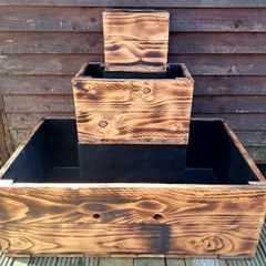 wooden garden pot