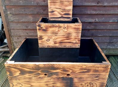 wooden garden pot