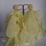 Lemon Yellow Pearl Cluster Stud Glass Inlay Extravagant Chiffon Petal Tassel Earrings Image 10