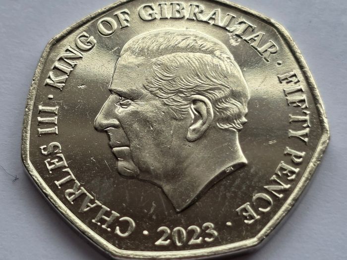 Gibraltar Coin Charles III Coronation 50 pence 2023 UNC