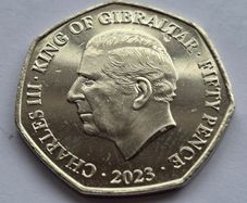 Gibraltar Coin Charles III Coronation 50 pence 2023 UNC