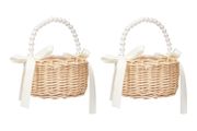 Brand New Wicker Flower Girl Baskets Handmade Rattan with Handles