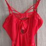 red non padded lace bodysuit fits sm Image 3