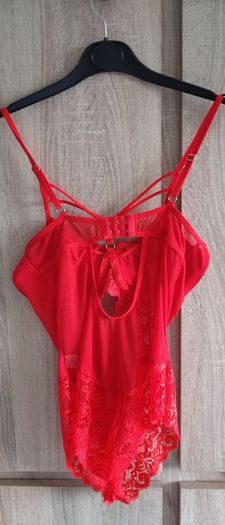 red non padded lace bodysuit fits sm