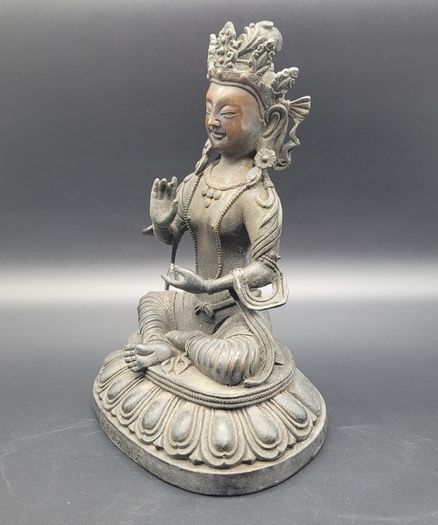 Antique 19th Century Bronze Budda with Chinese Ming Mark Signed Tibetan?
