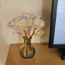 6 small roses in pink vase Image 6