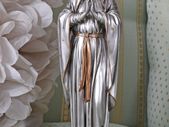 Art Nouveau Figurine Madonna Statue Silver Sculpture Church Figurine Mar