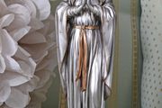 Art Nouveau Figurine Madonna Statue Silver Sculpture Church Figurine Mar