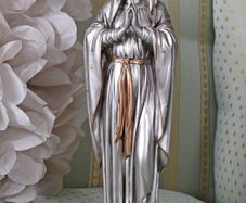 Art Nouveau Figurine Madonna Statue Silver Sculpture Church Figurine Mar