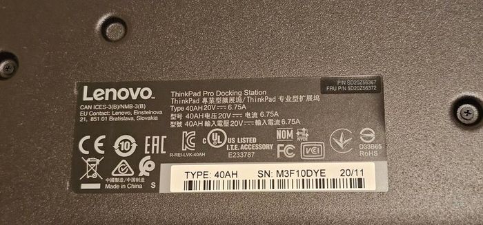 Thinkpad docking station