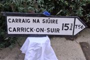 Original 38" Carrick-On-Suir Cast Double Sided Road Sign