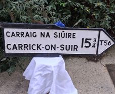 Original 38" Carrick-On-Suir Cast Double Sided Road Sign