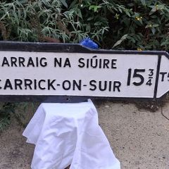 Original 38" Carrick-On-Suir Cast Double Sided Road Sign