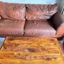 Complete brown leather living room set Image 7