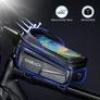Bike Handlebar Bag with Mobile Phone Holder, Bicycle Frame Top Tube Pouch, Waterproof Cycle Cell Phone Mount with Touch Screen Window, for iPhone Samsung Smart Phone Image 2