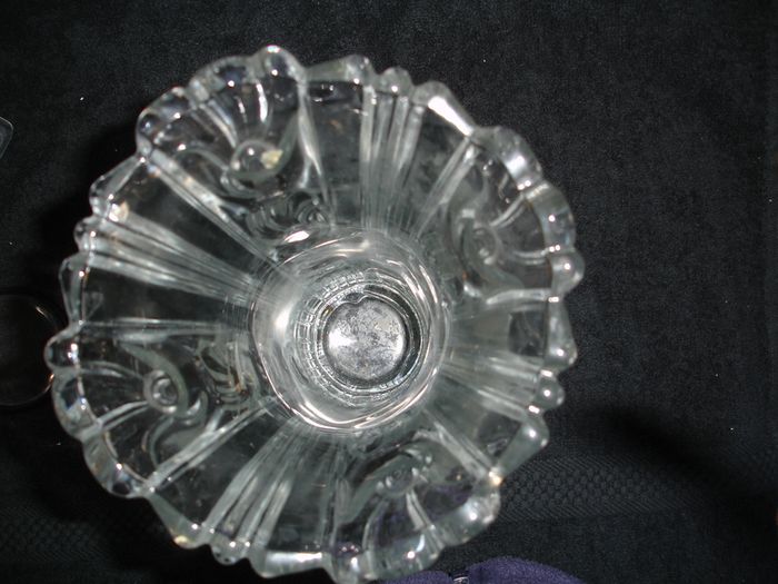 Elena Borgonovo Tall/Heavy Clear Glass Vase Italy 10 inches