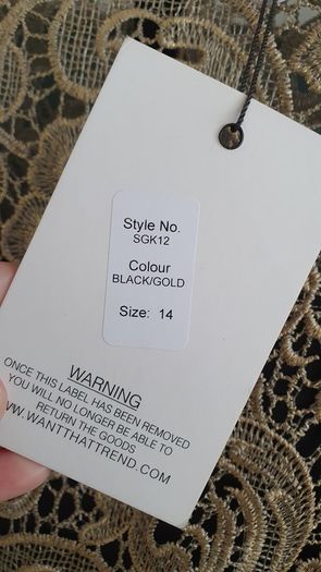 Want That Trend Black And Gold Sz 14 - Bnwt
