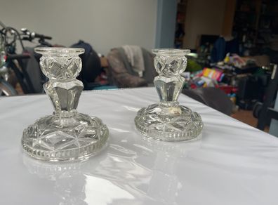 glass candle stick holders