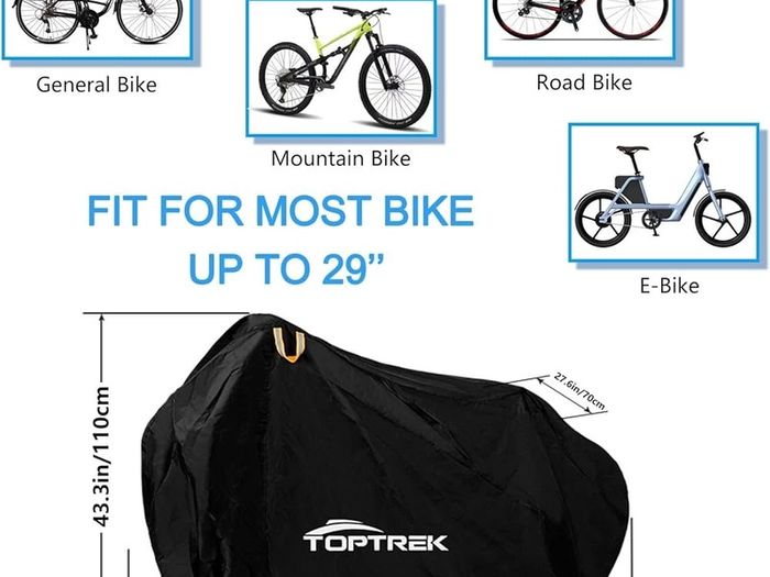 Bike Cover, Bike Covers for Outside Storage, 210T Outdoor Waterproof Bicycle Cover with Lock Holes, Anti Rain UV Bike Covers with Storage Bag for Mountain Bike, Road Bike