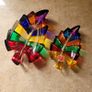 Vintage murano trio rainbow glass bowl & leaf trinket dishes Image 3