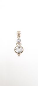 White Quartz And Cubic Zirconia Sterling Silver Pendant