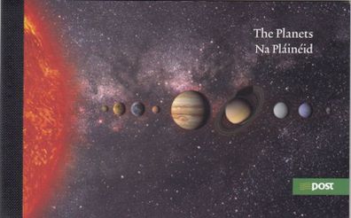 2007 Ireland The Planets Commemorative Stamps Booklet Mint Never Hinged (MNH). Hibernian HB143