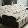 FINAL UNITS DARK GREY fabric Sofa Bed with Chaise and Cushions Image 3