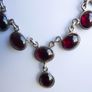 Vintage Garnet Sterling Silver Necklace,925 purity,9/8mm oval Cabochon, Natural Gemstone, Beautiful Silver Necklace, length- 18 " - 14,45g Image 6
