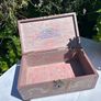 Hand painted wooden box with roses and cherubs Image 3