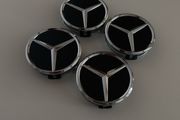 Mercedes 75mm Black Wheel Centre Caps - Set of 4