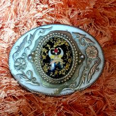 Shriners Freemason Masonic Ornate Enamel Vintage Belt Buckle