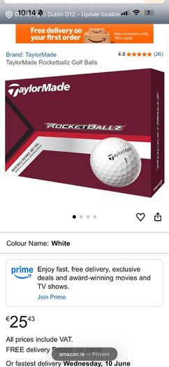 Taylormade rocketballs 4 boxes, unwanted prize