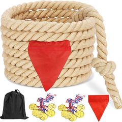 Outdoor Games Tug of War Rope for Kids and Adults (Khaki, 12 M)
