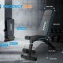 Weight Benches Adjustable Workout Bench Foldable Bench Press for Home Gym Incline Decline Flat Exercise Bench for Strength Training with Extended Headrest Image 5