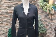 Black button up cardigan with glitter detail Merino wool blend Italy