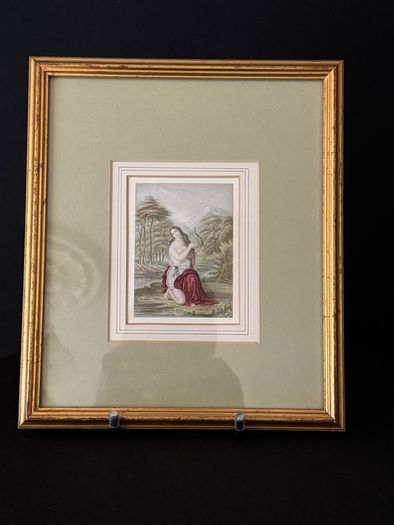 Antique Victorian Le Blond & Co. Print - "The Lyre" (c. 1855) Framed