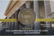 Belgium 2 Euro Commemorative Coin 2017 - University of Ghent. Coincard. BU