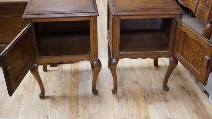 Pair of French Oak Bedside Cabinets
