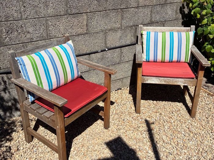 Two Garden Chairs with cushions included