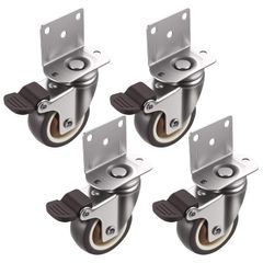4 Heavy Duty 50mm Furniture Castors with Brakes