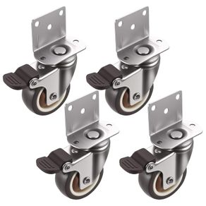 4 Heavy Duty 50mm Furniture Castors with Brakes