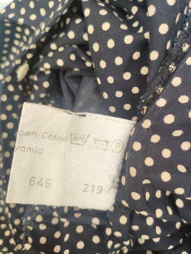 Vintage Betty Barclay Navy and cream polkadot midi dress