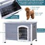 Wooden Dog Crate Indoor with Barrier Safety Gate,Large Wooden Dog Kennel/Cage for Small and Medium Dogs Easy to Lift (FREE POSTAGE) Image 2