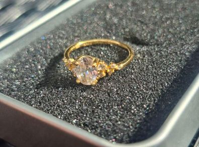 Beautiful Gold-plated S925 Sterling Silver Ring